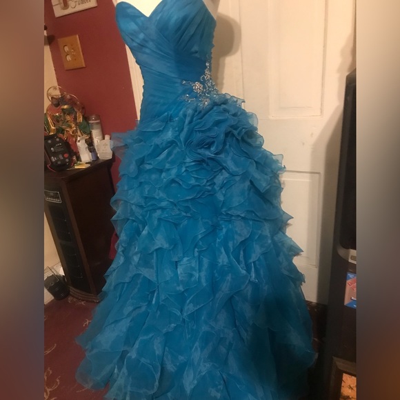 Prom dress Gorgeous turquoise  size: 2 - Picture 5 of 16